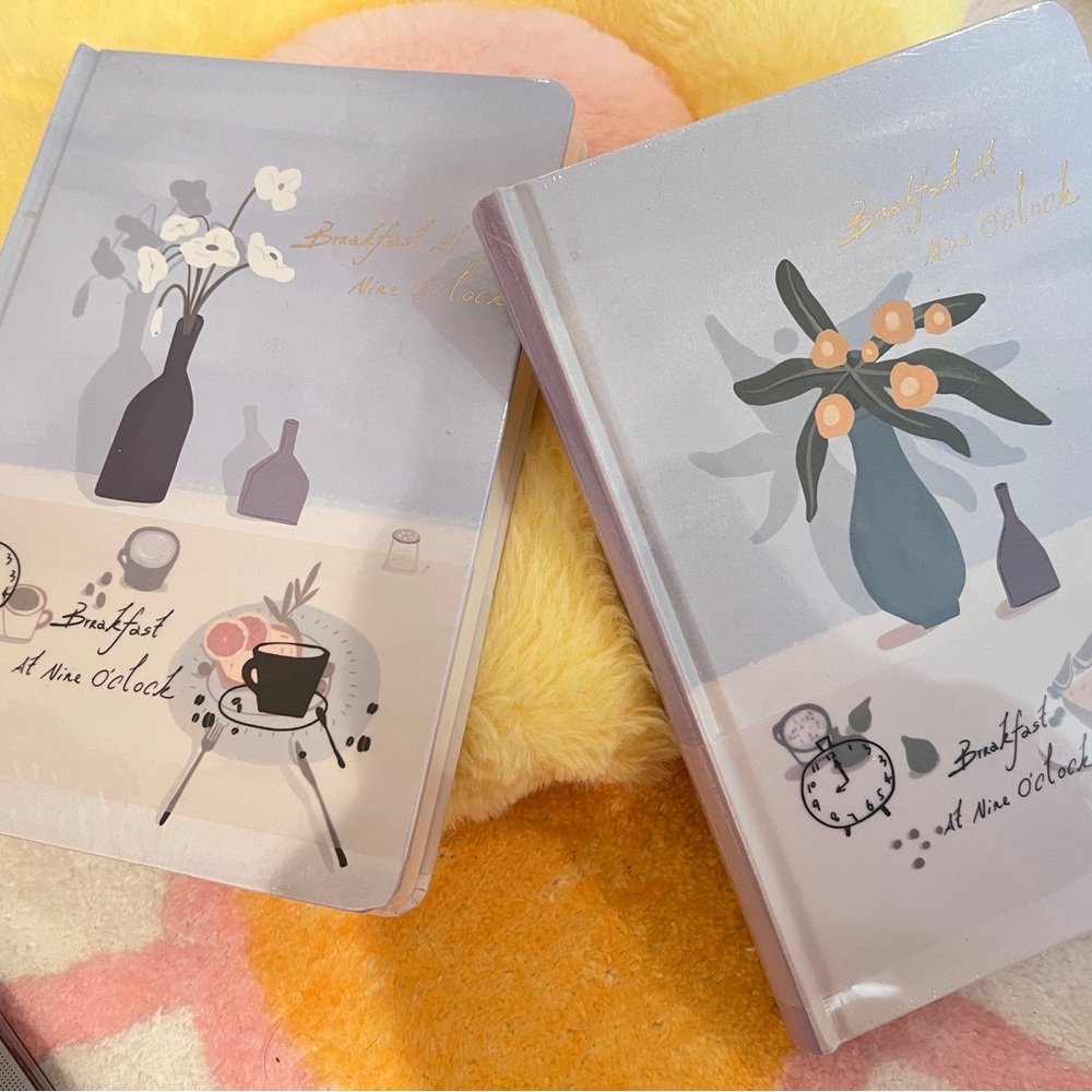 White Notebooks with Floral Designs